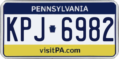 PA license plate KPJ6982