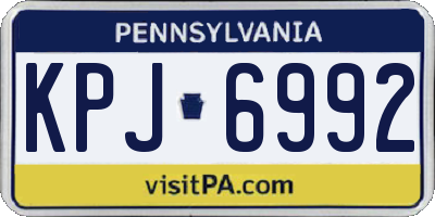PA license plate KPJ6992