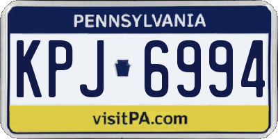 PA license plate KPJ6994