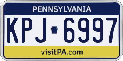 PA license plate KPJ6997