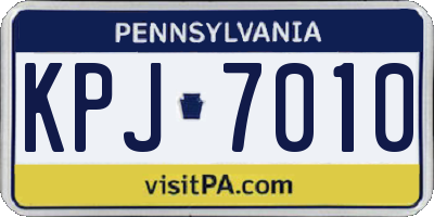 PA license plate KPJ7010