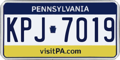 PA license plate KPJ7019