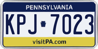 PA license plate KPJ7023