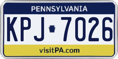 PA license plate KPJ7026