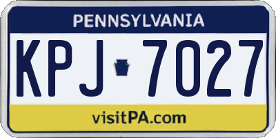 PA license plate KPJ7027