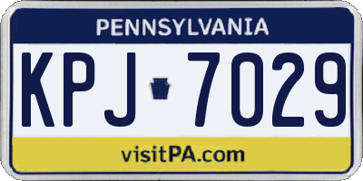 PA license plate KPJ7029