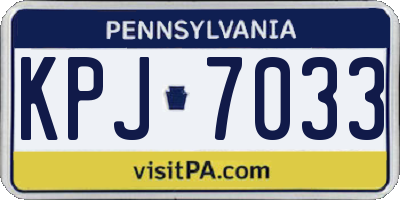 PA license plate KPJ7033