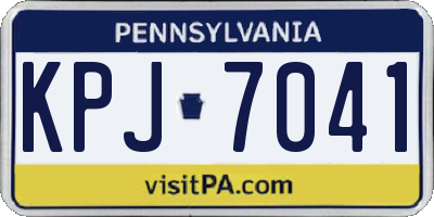 PA license plate KPJ7041