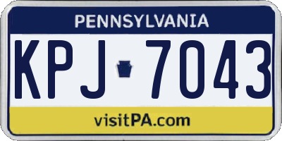 PA license plate KPJ7043