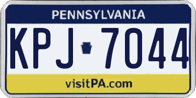 PA license plate KPJ7044