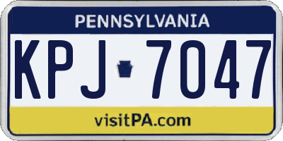 PA license plate KPJ7047
