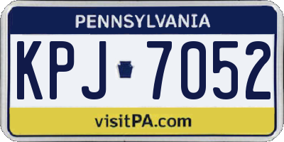 PA license plate KPJ7052