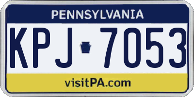 PA license plate KPJ7053