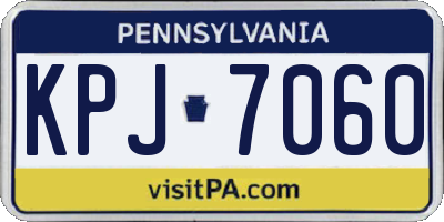 PA license plate KPJ7060