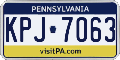 PA license plate KPJ7063