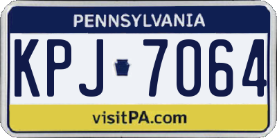 PA license plate KPJ7064