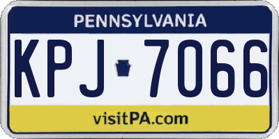 PA license plate KPJ7066