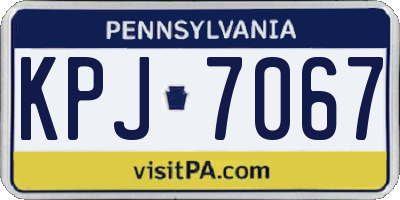 PA license plate KPJ7067