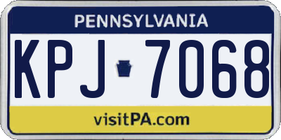 PA license plate KPJ7068