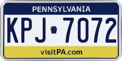 PA license plate KPJ7072