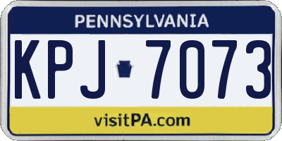 PA license plate KPJ7073