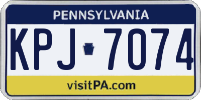 PA license plate KPJ7074