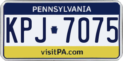 PA license plate KPJ7075
