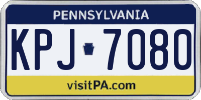 PA license plate KPJ7080