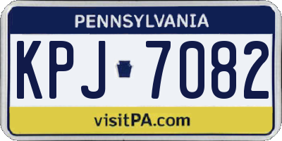 PA license plate KPJ7082