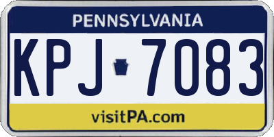 PA license plate KPJ7083
