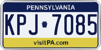 PA license plate KPJ7085