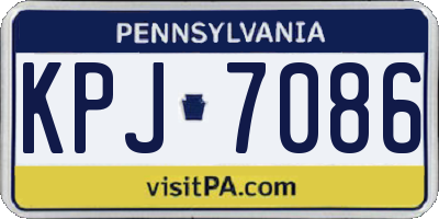 PA license plate KPJ7086