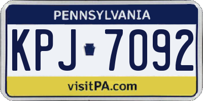 PA license plate KPJ7092