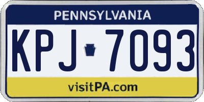 PA license plate KPJ7093