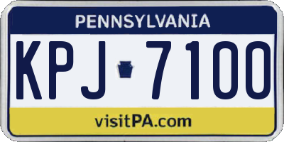 PA license plate KPJ7100