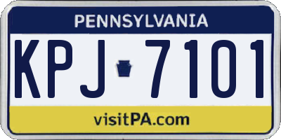 PA license plate KPJ7101