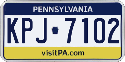 PA license plate KPJ7102