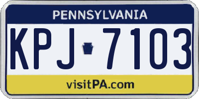 PA license plate KPJ7103