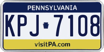 PA license plate KPJ7108