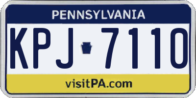 PA license plate KPJ7110
