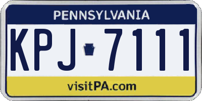 PA license plate KPJ7111