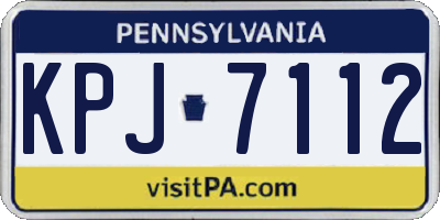 PA license plate KPJ7112