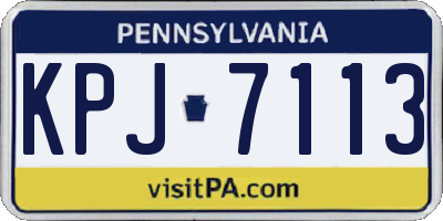 PA license plate KPJ7113
