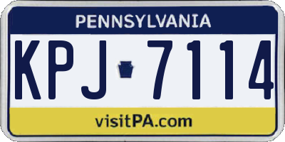 PA license plate KPJ7114
