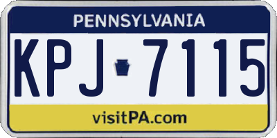 PA license plate KPJ7115