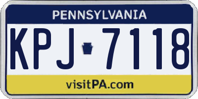 PA license plate KPJ7118