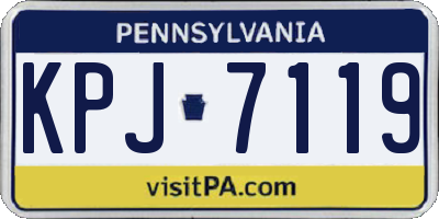 PA license plate KPJ7119