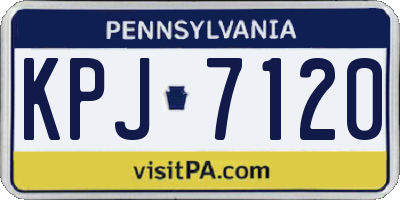 PA license plate KPJ7120