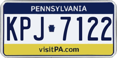 PA license plate KPJ7122
