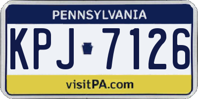 PA license plate KPJ7126